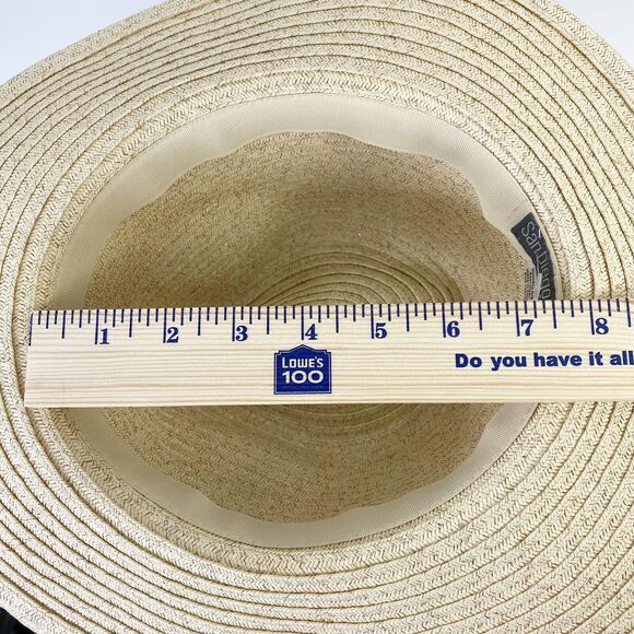 San Diego Hat Co Fedora Sun Hat Braided Jewel Beaded End String Woven Shimmer Ac - Picture 10 of 12
